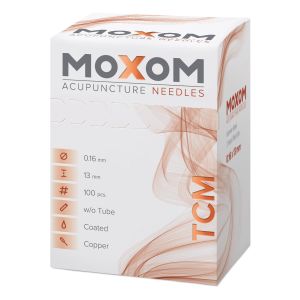 Igły do akupunktury z miedzianym uchwytem - MOXOM TCM 100 szt. (pokryte silikonem) 0,16 x 13 mm