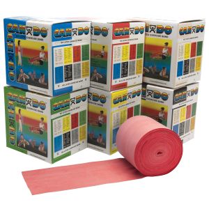 Taśma do ćwiczeń Cando - 50 jardów - czerwona/jasna - bez lateksu | Alternatywa dla hantli